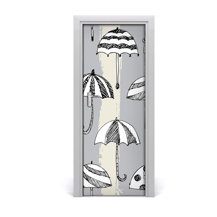Stickere decorative, Tulup, Autocolante pentru usi, model umbrele de perete, 75 x 205 cm