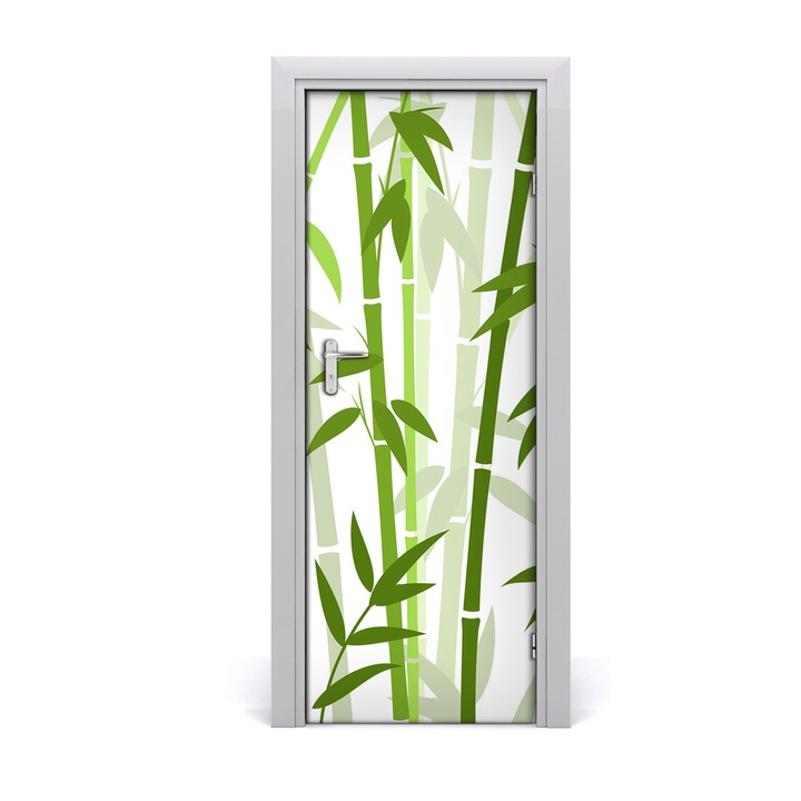 Stickere decorative, Tulup, Autocolante pentru usi, model bambus perete, 1, 75 x 205 cm