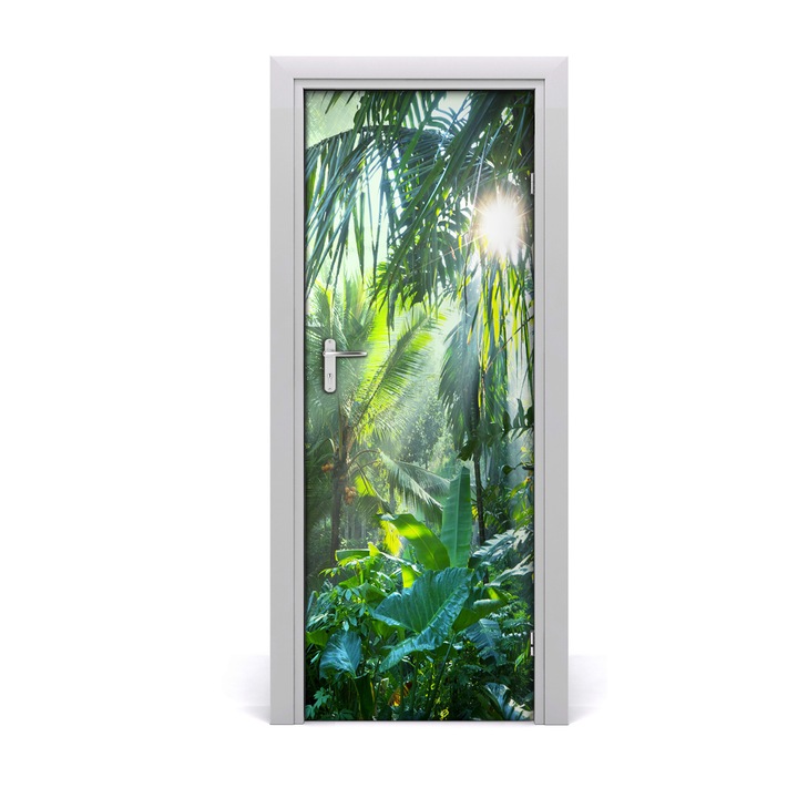 Stickere decorative, Tulup, Autocolante pentru usi, model uşa Jungle, 75 x 205 cm