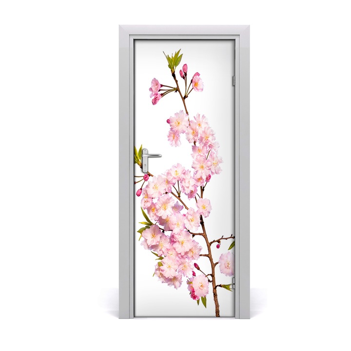 Stickere decorative. Tulup. Autocolante pentru usi. model flori de cires. 05. 75 x 205 cm