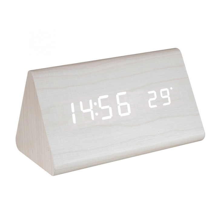 Ceas din lemn, digital, Home OC 07, alarma, afisare temperatura