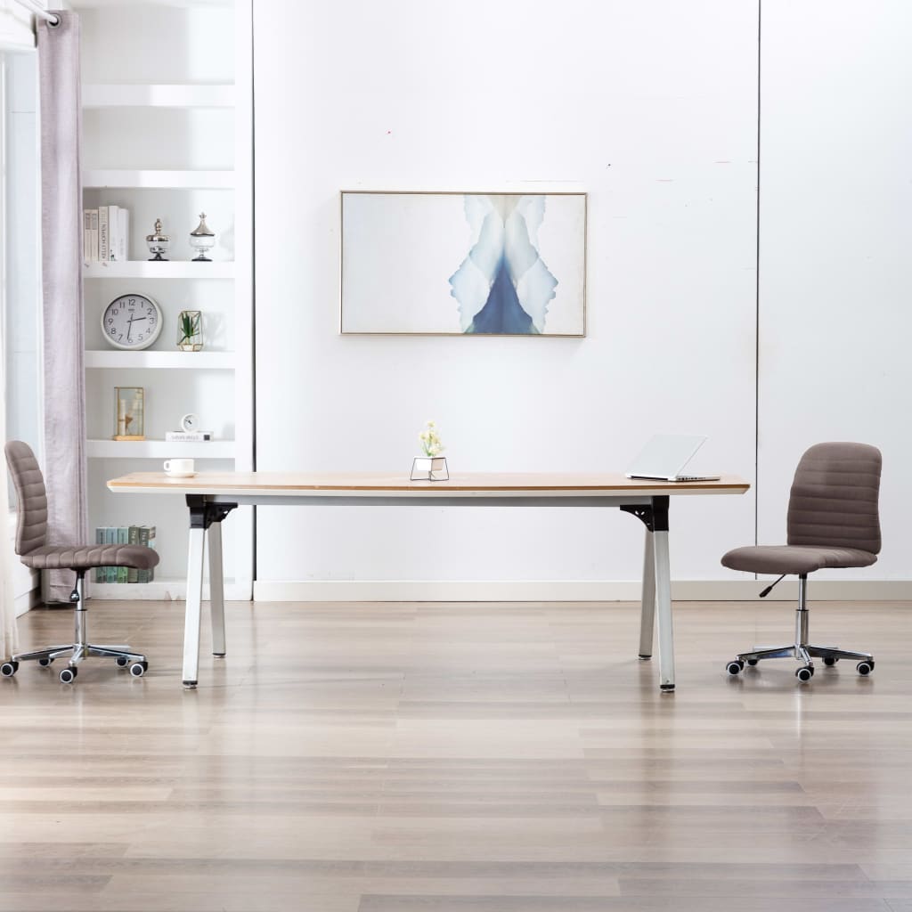 Set de 2 scaune de bucatarie tapitate, vidaXL, Tesatura, 48 x 50 x 85,5 cm, Taupe