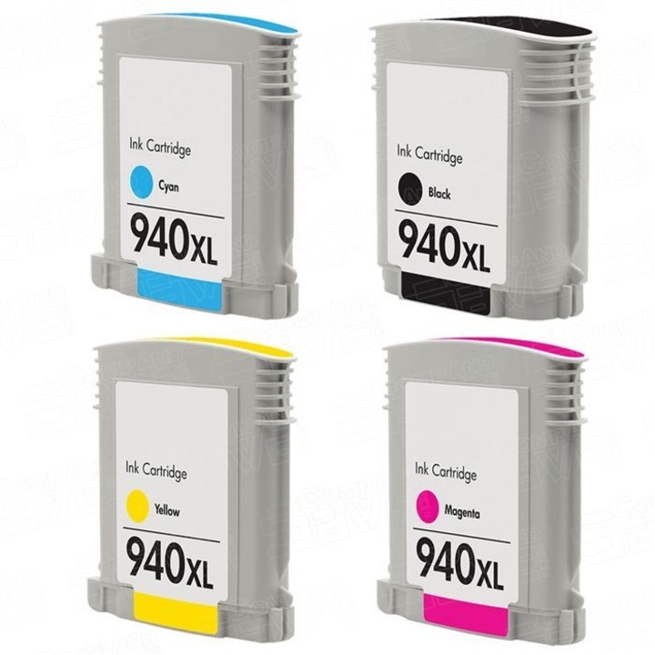 Set 4 cartuse compatibile HP 940XL Black, Cyan, Magenta, Yellow