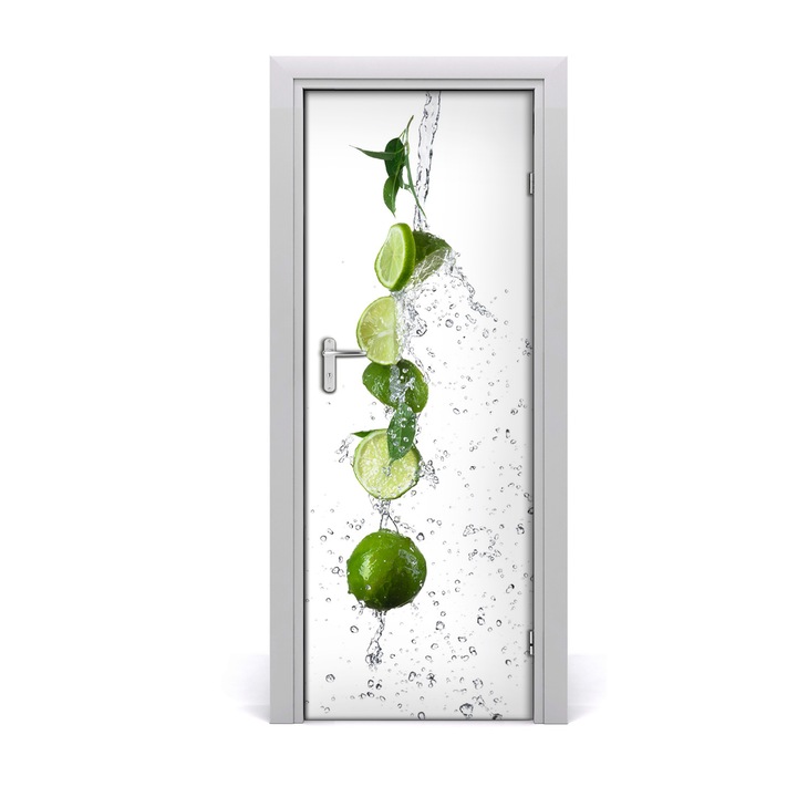 Stickere decorative. Tulup. Autocolante pentru usi. model lamai verzi. 02. 75 x 205 cm