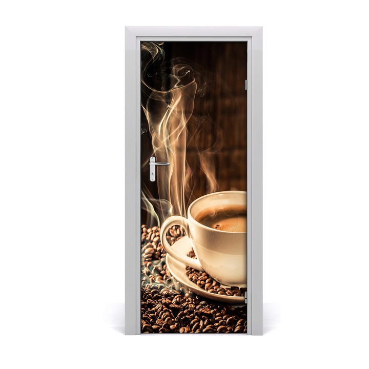 Stickere decorative. Tulup. Autocolante pentru usi. model cafea aromatica. 01. 75 x 205 cm
