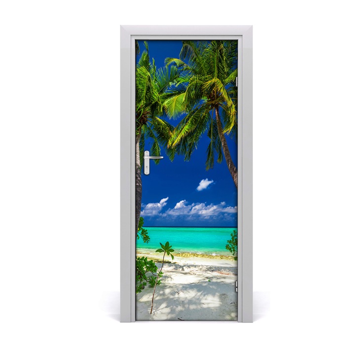 Stickere decorative. Tulup. Autocolante pentru usi. model plaja tropicala. 5. 75 x 205 cm