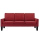Set 2 canapele si fotoliu, Piele ecologica/Lemn, 130/184 x 76 x 82.5 cm, Rosu