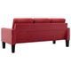 Set 2 canapele si fotoliu, Piele ecologica/Lemn, 130/184 x 76 x 82.5 cm, Rosu
