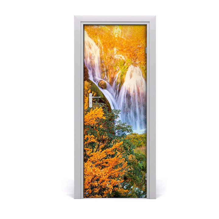 Stickere decorative. Tulup. Autocolante pentru usi. model Cascada in toamna. 75 x 205 cm