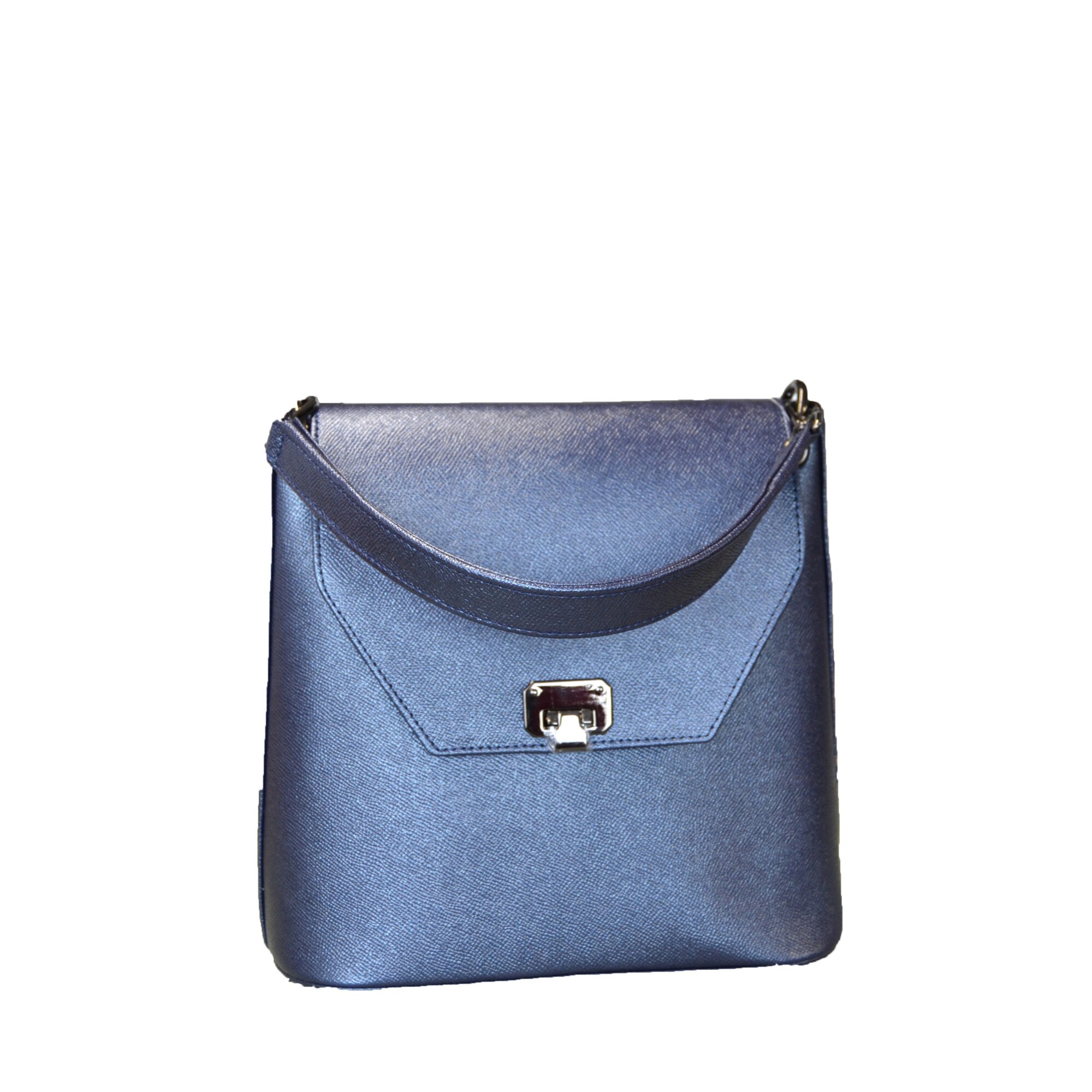 Geanta dama,Zea,blue metal,26x14x27
