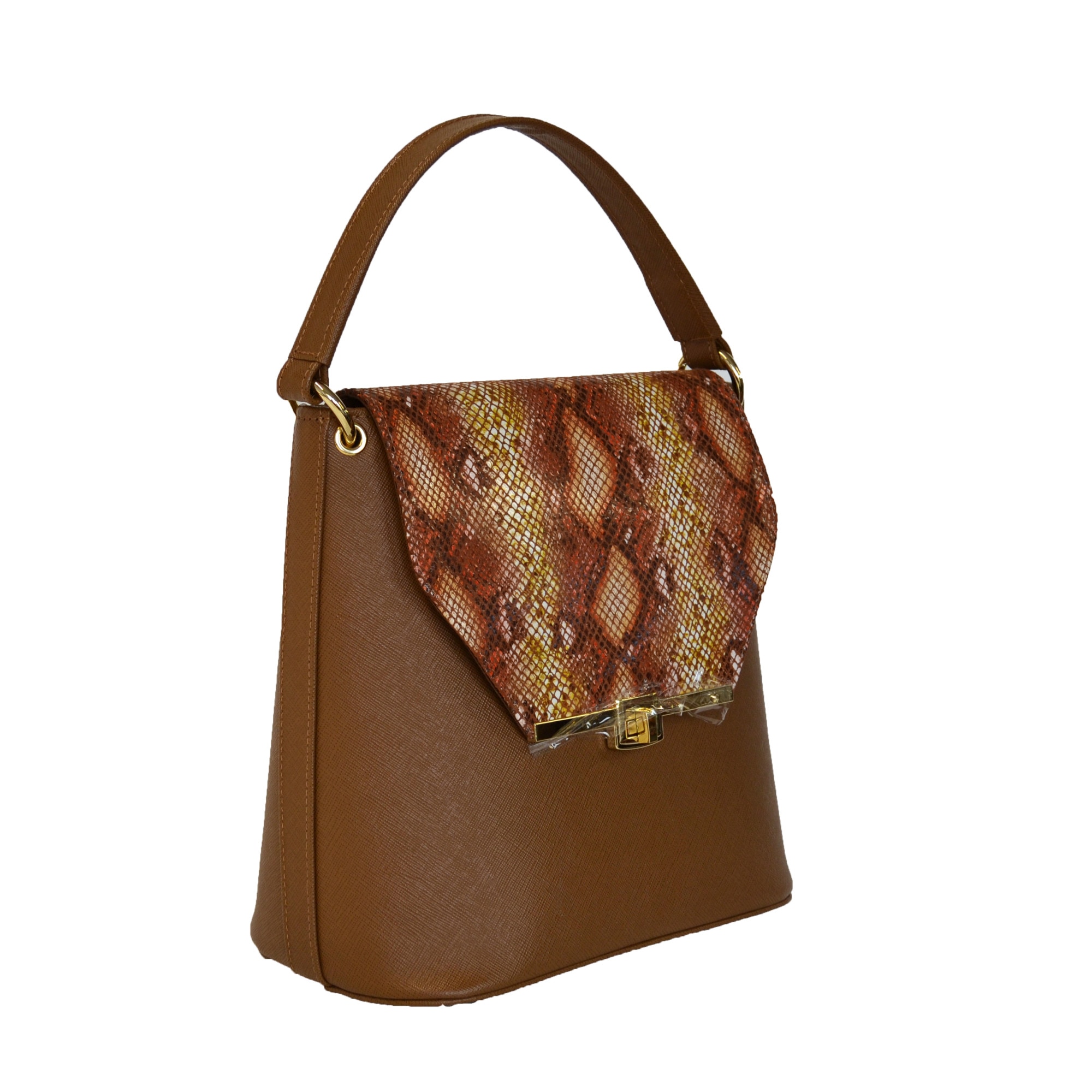 Geanta dama,Zea,cogniac sarpe,26x14x27