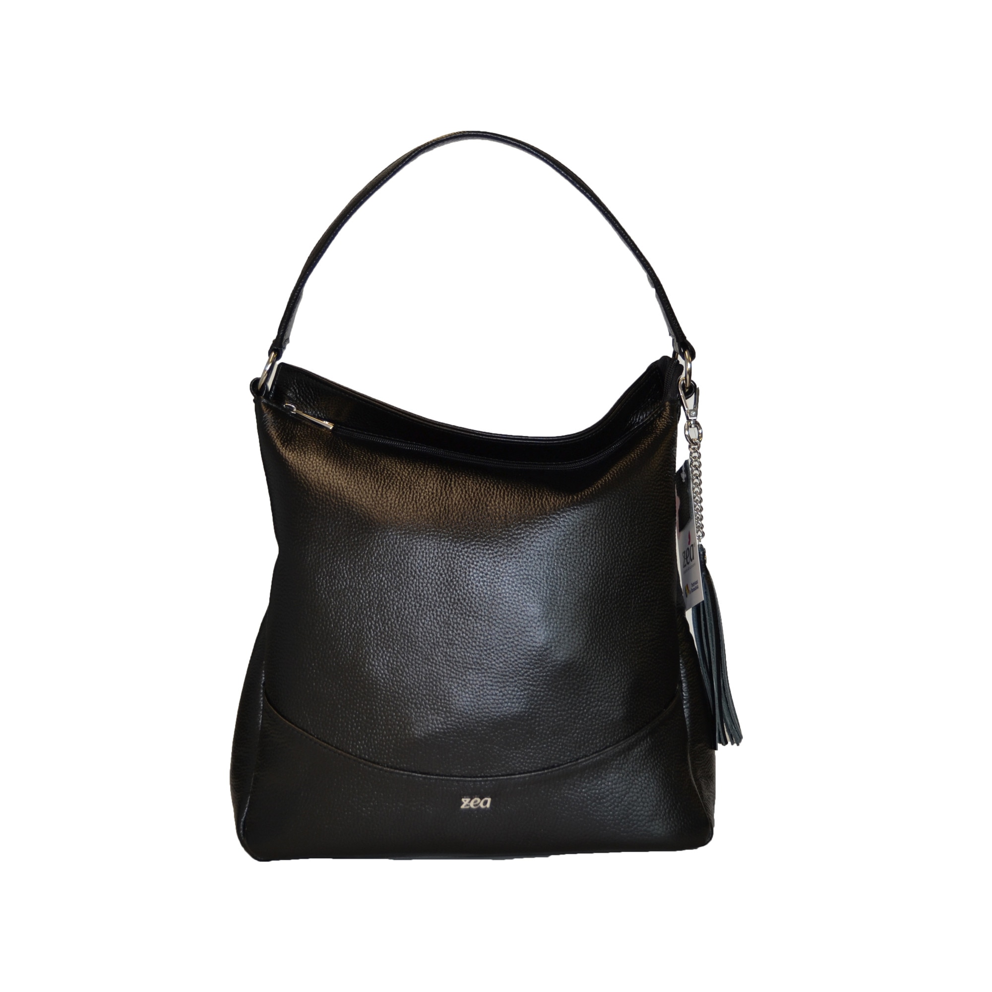 Geanta dama,Zea,negru metalizat ,30x12x30