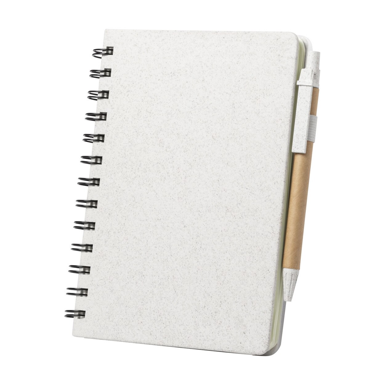Set agenda si pix eco-friendly, fabricate din materiale ecologice, 80 file dictando, pix cu mina de culoare albastra