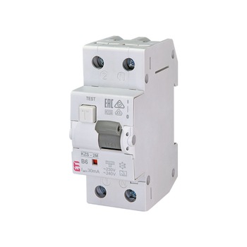 Siguranta automata diferentiala 6A/30mA B tip A 10kA KZS-2M ETI 002173201 Siguranta automata diferentiala 6A/30mA B tip A 10kA KZS-2M ETI 002173201