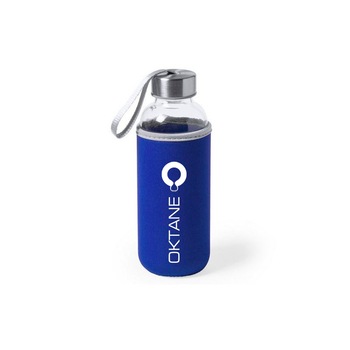 Sticla de apa OKTANE®, cu maner textil si husa termoizolanta din neopren 500 ml, Albastru Sticla de apa OKTANE®, cu maner textil si husa termoizolanta din neopren 500 ml, Albastru
