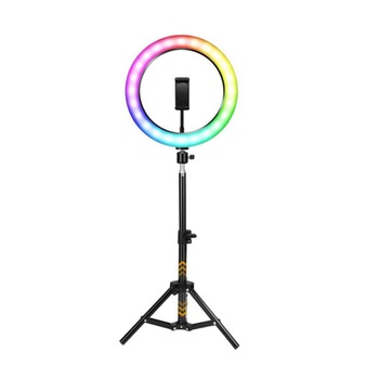 Lampa Circulara Make up Profesionala cu LED RGB, Ring Light cu 10 culori diferite,Lumina Rece/Calda Tip Inel, Trepied 160cm, Telecomanda, Pentru Poze Perfecte Lampa Circulara Make up Profesionala cu LED RGB, Ring Light cu 10 culori diferite,Lumina Rece/Calda Tip Inel, Trepied 160cm, Telecomanda, Pentru Poze Perfecte