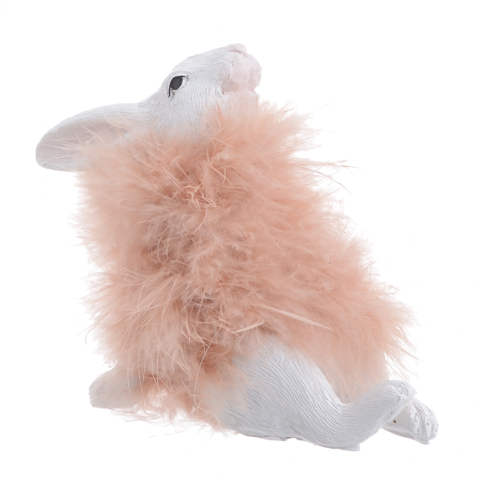 Decoratune iepure, cu blana Roz, 12x6x11 cm
