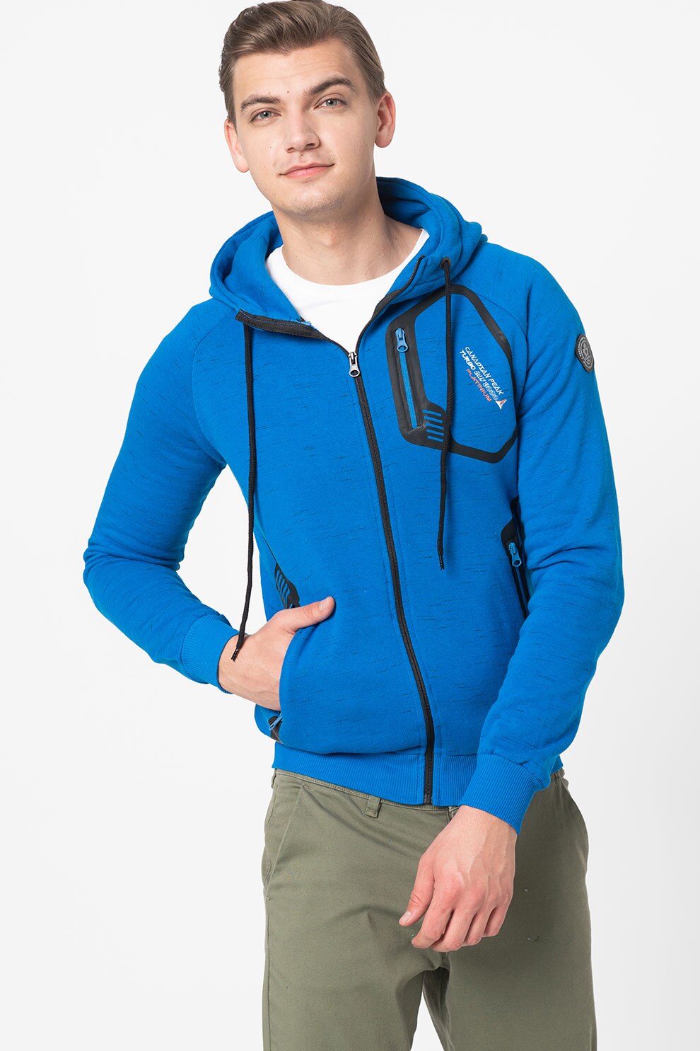 Canadian Peak, Hanorac cu fermoar si buzunare exterioare Factory, Verde