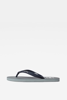 G-Star RAW, Papuci flip-flop cu aplicatie logo, Bleumarin/ Gri, 35-36 G-Star RAW, Papuci flip-flop cu aplicatie logo, Bleumarin/ Gri, 35-36