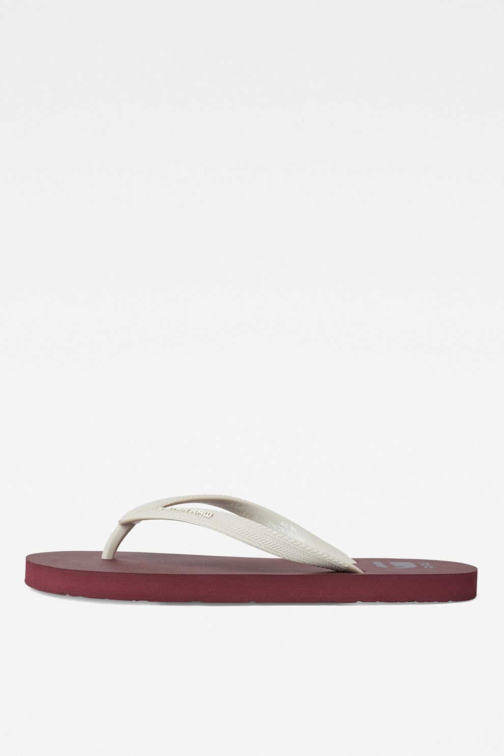G-Star RAW, Papuci flip-flop cu aplicatie logo, Alb/Rosu inchis, 35-36