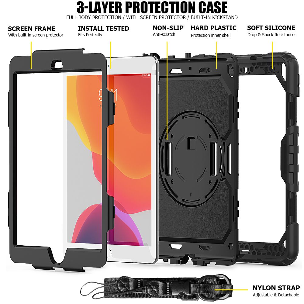 Carcasa 360 grade TECH-PROTECT Solid compatibila cu iPad 10.2 inch (2019/2020/2021) Black