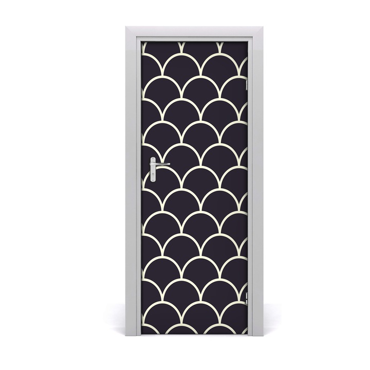 Stickere decorative, Tulup, Autocolante pentru usi, model solzi, 2, 75 x 205 cm