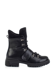 MUSK, Ghete de piele intoarsa ecologica si piele ecologica, Negru, 40 MUSK, Ghete de piele intoarsa ecologica si piele ecologica, Negru, 40