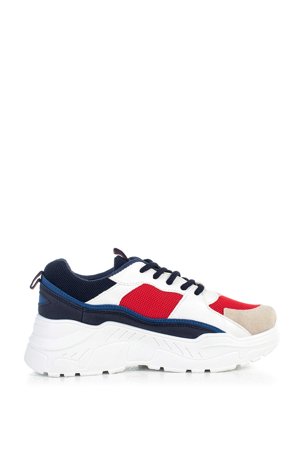MUSK, Pantofi sport de piele ecologica cu insertii de plasa