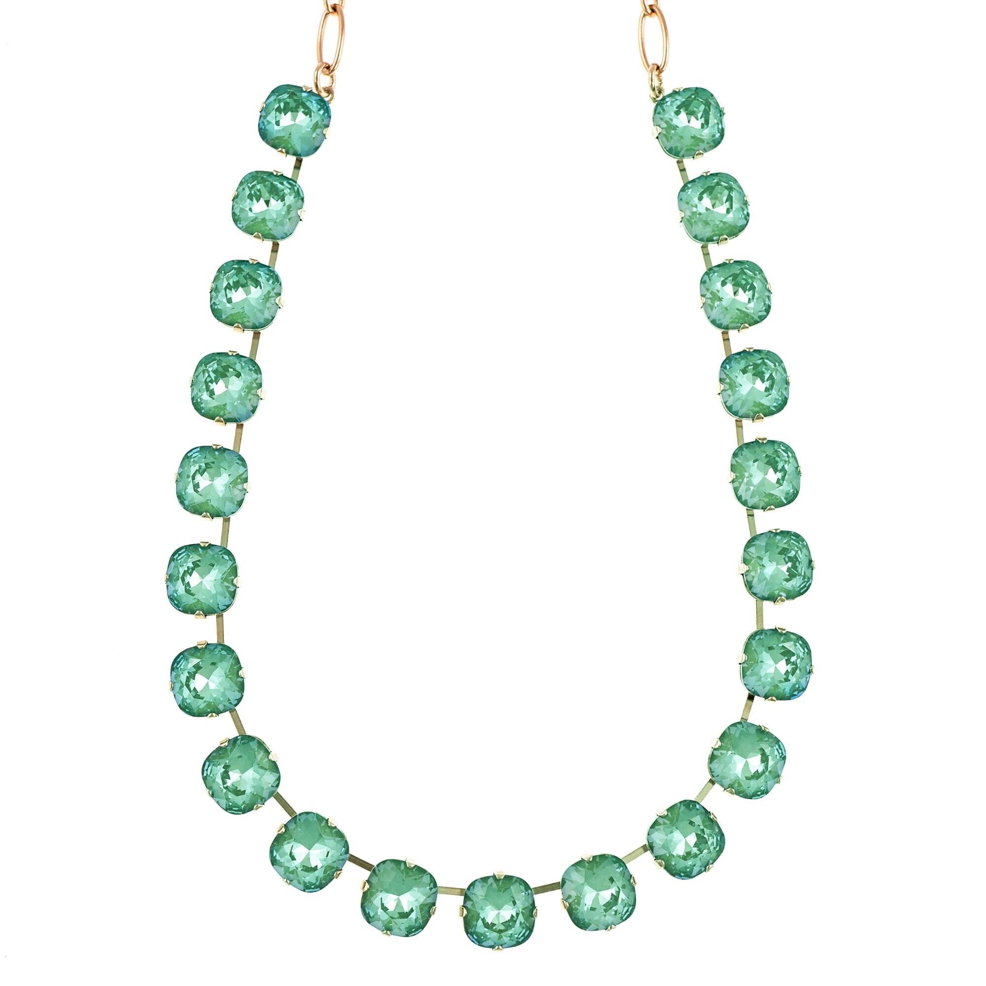 Colier placat cu Aur roz de 24K, Cristale, Silky Sage DeLite by Roxannes - Mariana Jewellery, Verde 3326-169169RG