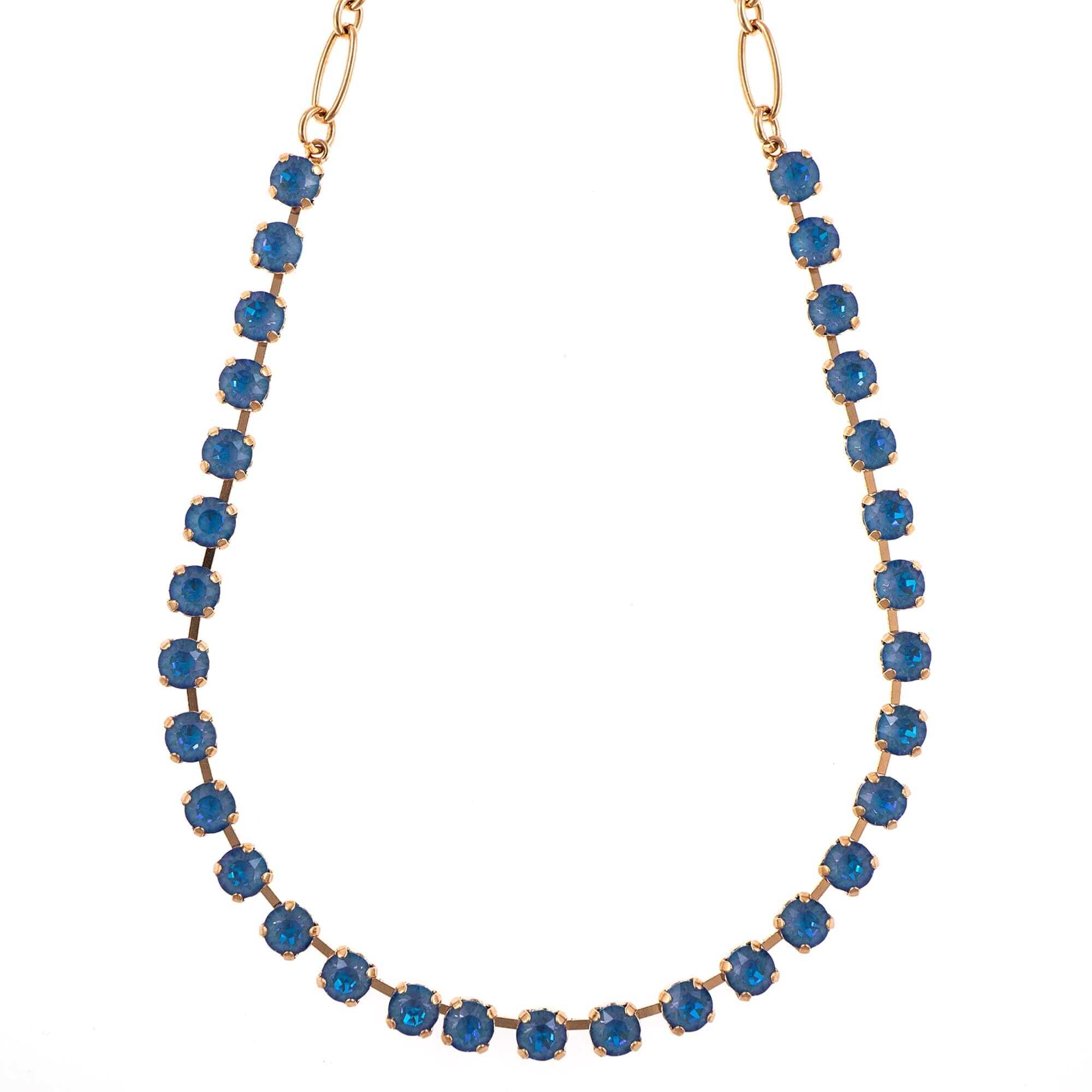 Colier placat cu Aur roz de 24K, Cristale, Ocean DeLite by Roxannes - Mariana Jewellery, Albastru 3430-143143RG