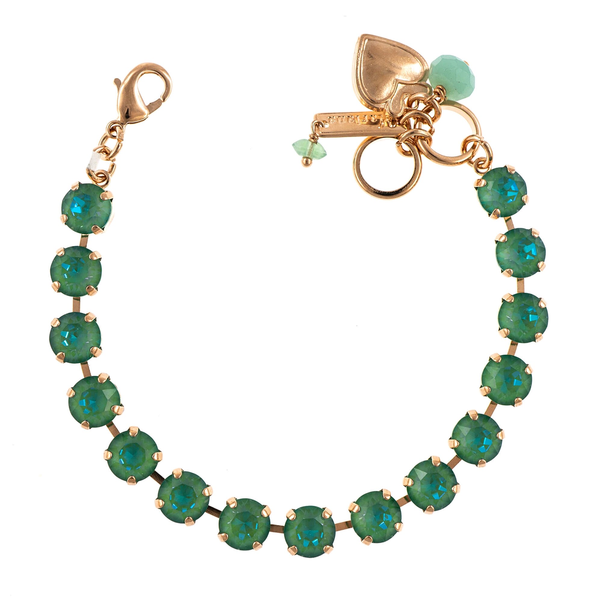 Bratara placata cu Aur roz de 24K, Cristale, Silky Sage DeLite by Roxannes - Mariana Jewellery, Verde 4252-169169RG