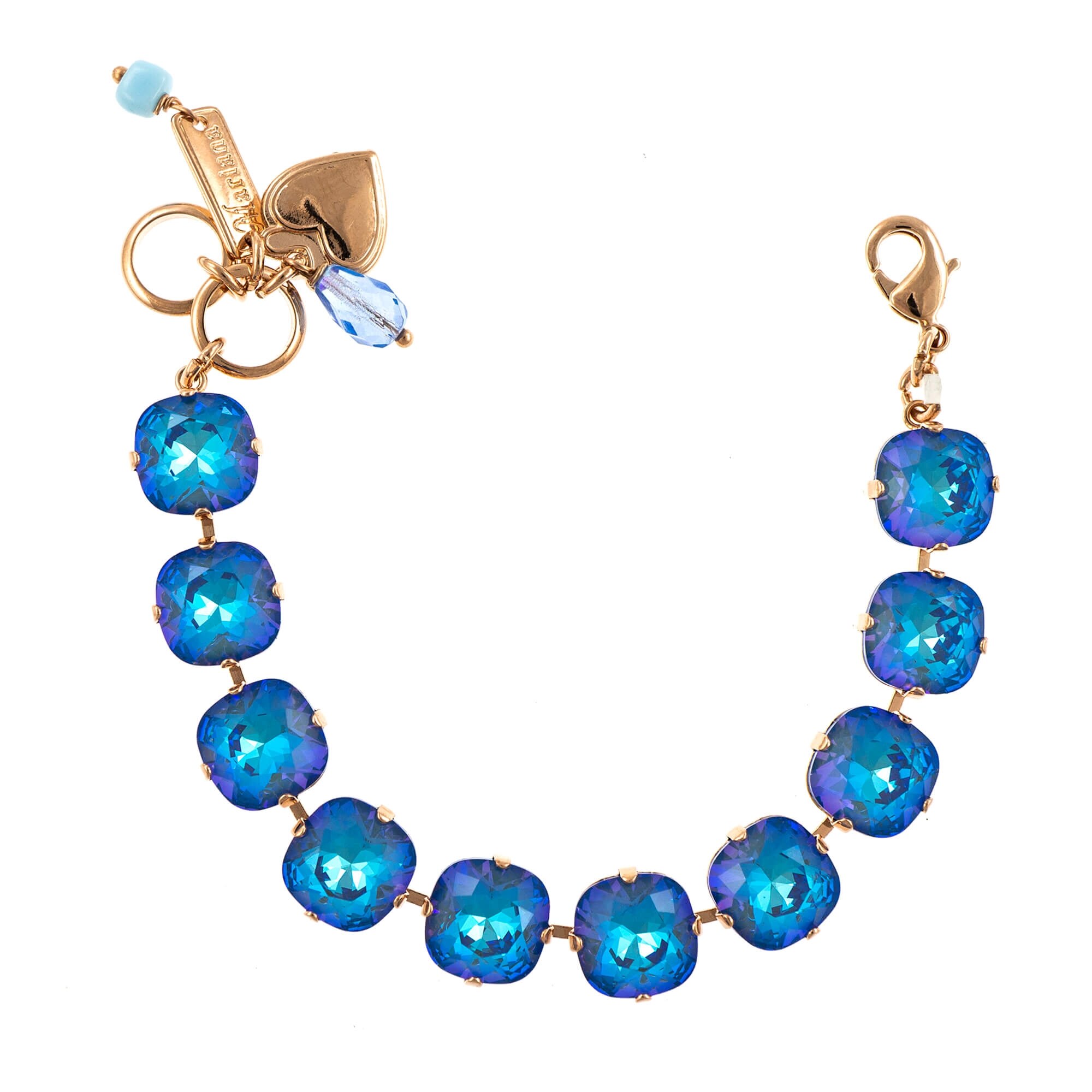 Bratara placata cu Aur roz de 24K, Cristale, Ocean DeLite by Roxannes - Mariana Jewellery, Albastru 4326/2-143143RG