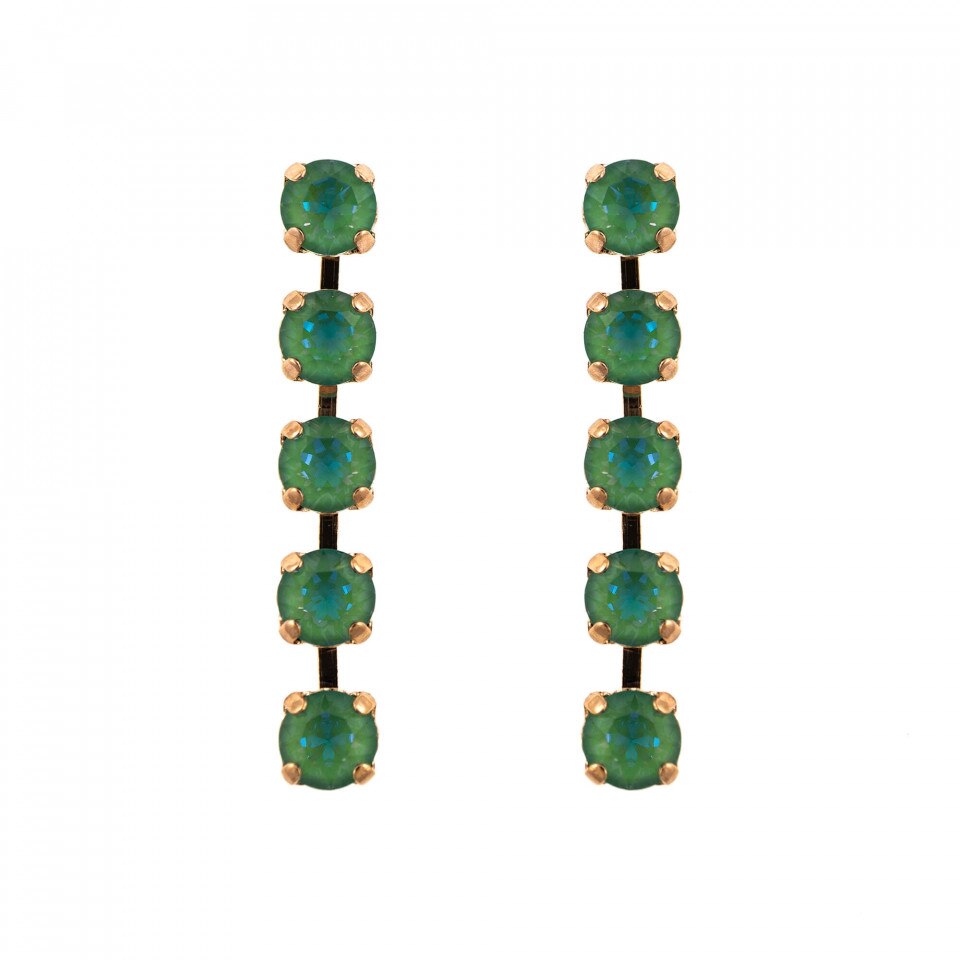 Cercei placati cu Aur roz de 24K, Cristale Swarovski, Silky Sage DeLite by Roxannes - Mariana Jewellery, Verde 1430/5-169169RG2