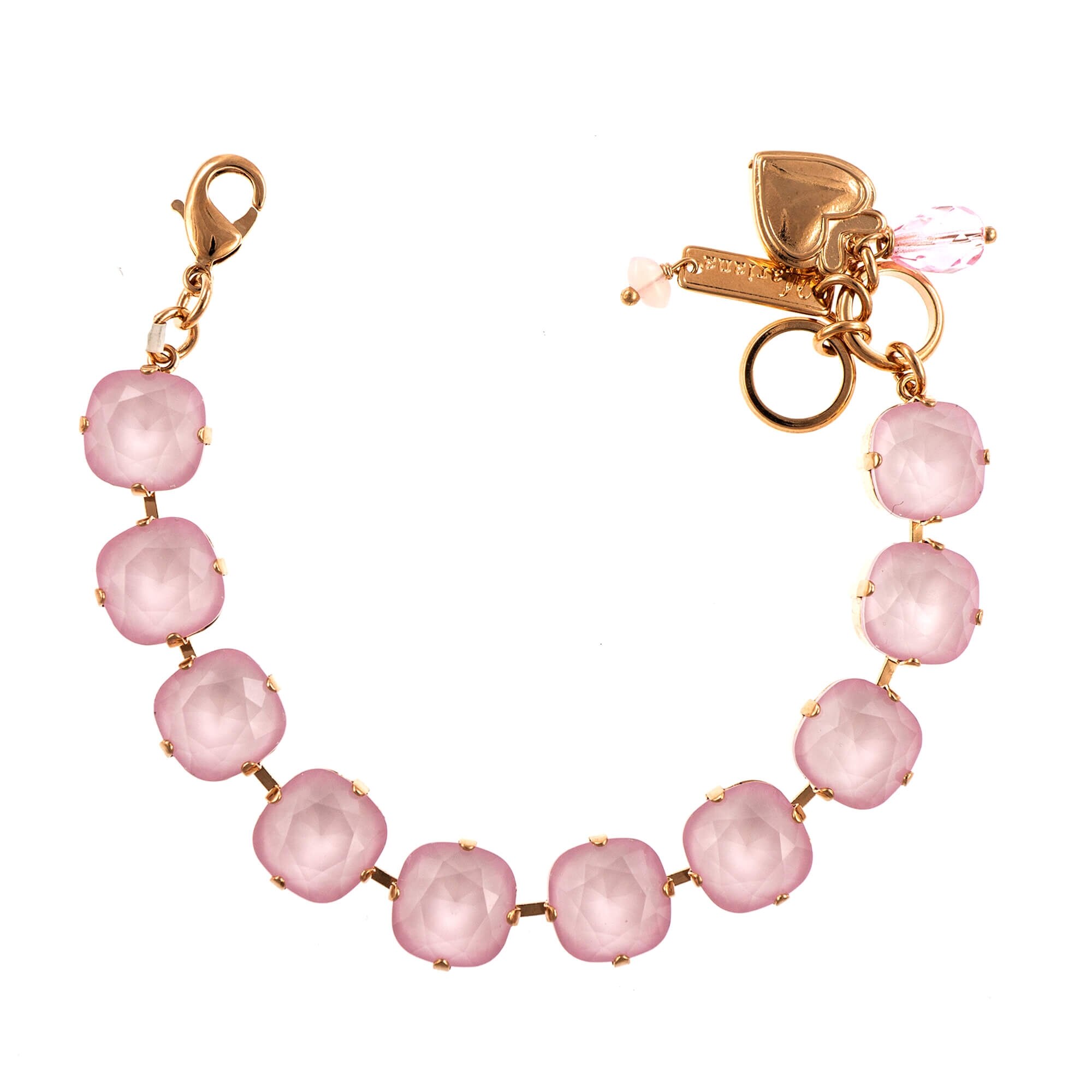 Bratara placata cu Aur roz de 24K, Cristale, Powder Rose by Roxannes - Mariana Jewellery, Roz 4326/2-121121RG