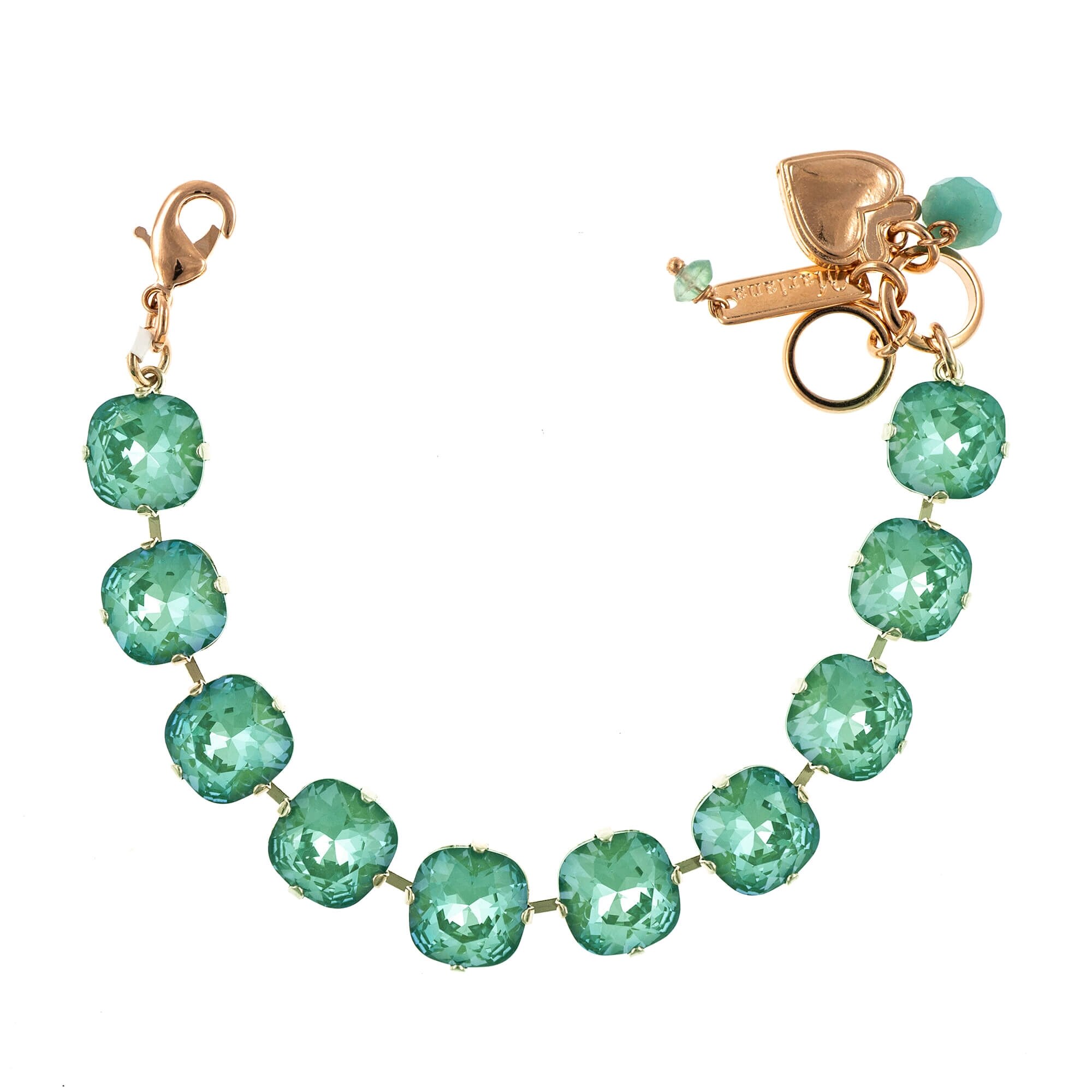 Bratara placata cu Aur roz de 24K, Cristale, Silky Sage DeLite by Roxannes - Mariana Jewellery, Verde 4326/2-169169RG
