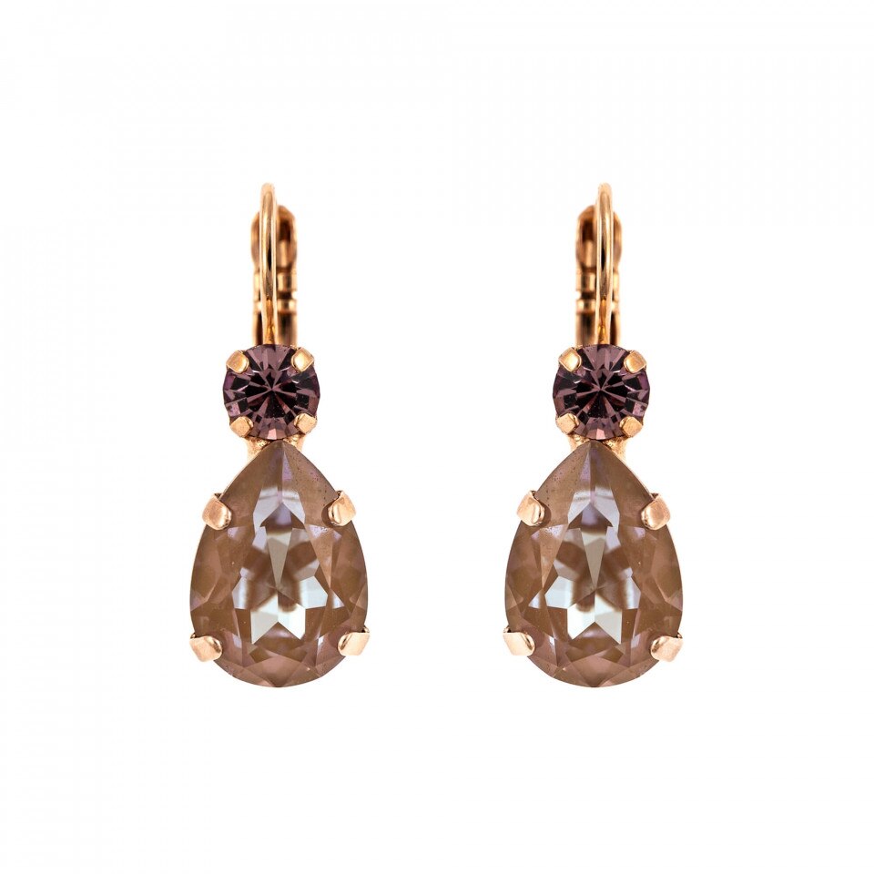 Cercei placati cu Aur roz de 24K, Cristale Swarovski, Cappuccino DeLite by Roxannes - Mariana Jewellery, Multicolor 1032/3-212148RG6