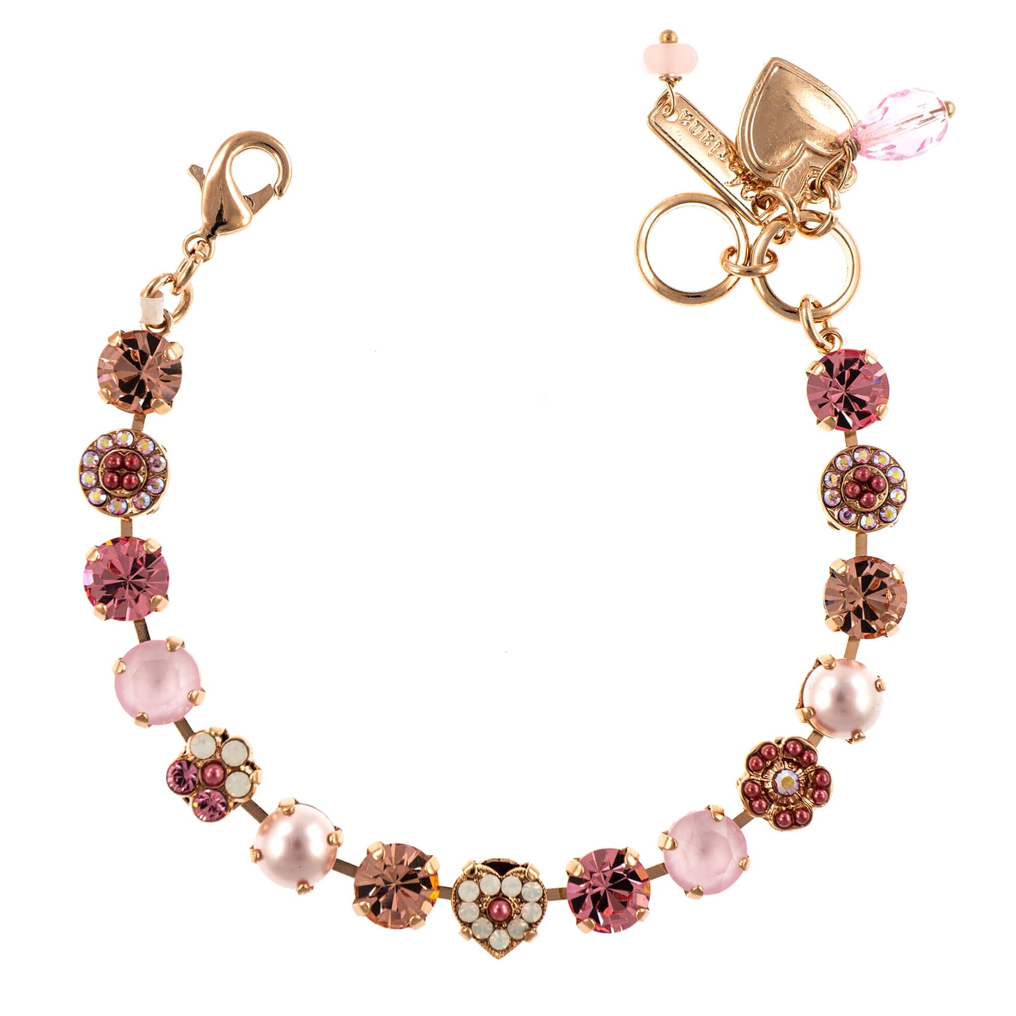 Bratara placata cu Aur roz de 24K, Cristale, Antigua by Roxannes - Mariana Jewellery, Roz 4069-223-1RG