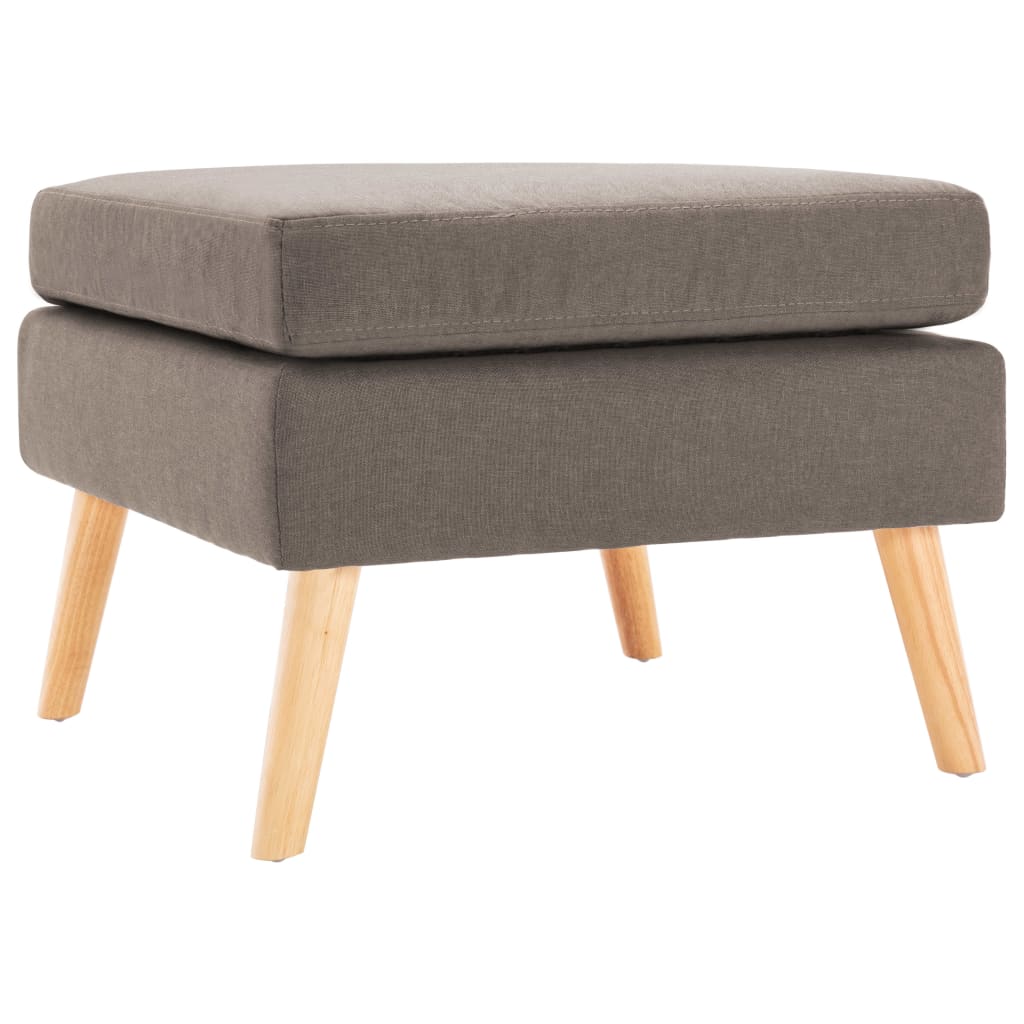 Taburet, vidaXL, Textil/Lemn masiv de pin, 54 x 54 x 43,5 cm, Gri Taupe