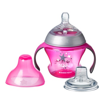 Cana de tranzitie Tommee Tippee, 150 ml, 4-7 luni, Roz, 1 buc Cana de tranzitie Tommee Tippee, 150 ml, 4-7 luni, Roz, 1 buc