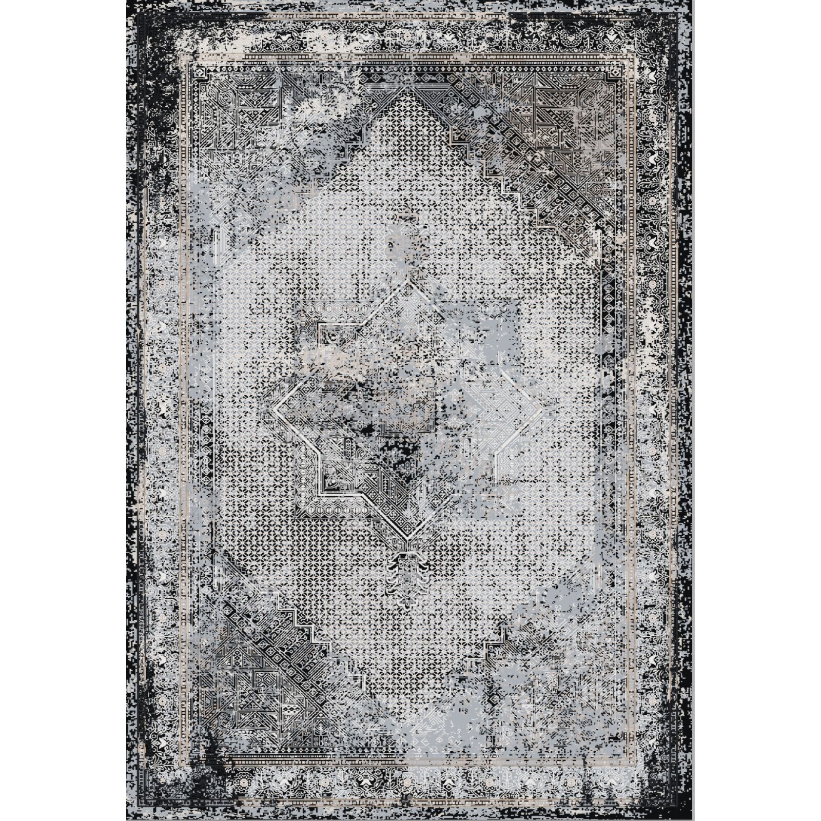 Covor FLORANCE 160 x 230 Abstract Negru/Gri US020
