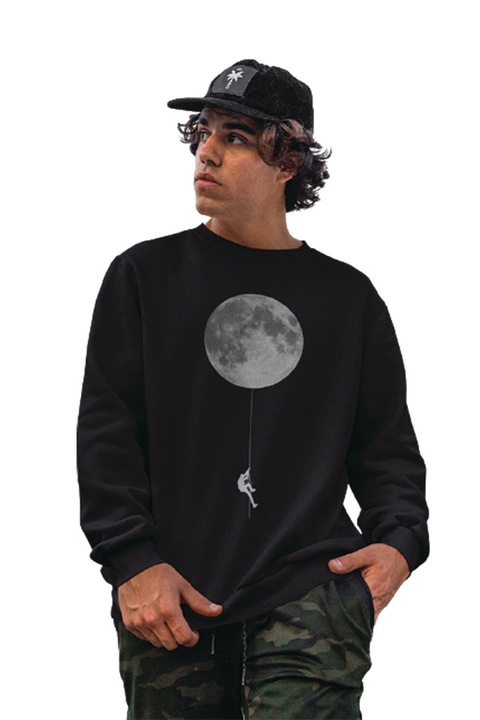 Bluza Alone, Ronic X, 80 % Bumbac-20% poliester, densitate 280g/mp, Negru/Gri deschis