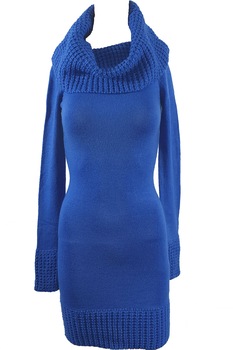 Rochie Tally Weijl guler amplu, Albastru Rochie Tally Weijl guler amplu, Albastru