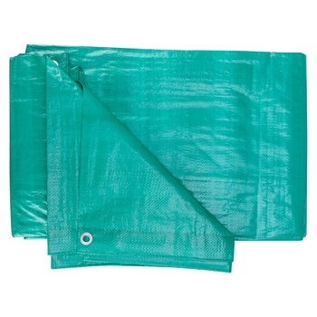 Prelata cu inele Evotools 678830, impermeabila, protectie UV, lungime 6m, latime 5m, greutate 120g/mp, culoare verde Prelata cu inele Evotools 678830, impermeabila, protectie UV, lungime 6m, latime 5m, greutate 120g/mp, culoare verde