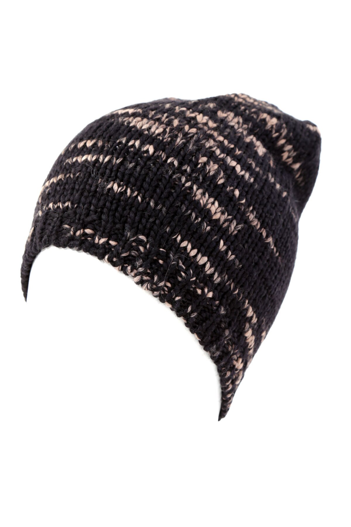 Caciula Ermanno Scervino din amestec de lana, negru cu model bej