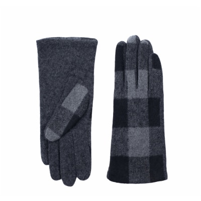 Manusi dama in carouri, alb cu gri, marime universala, Art of Polo