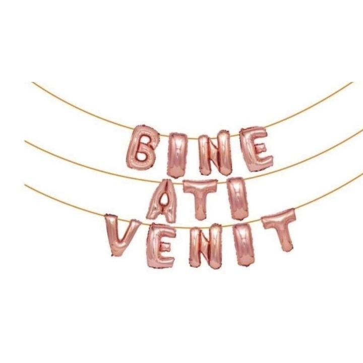 Комплект балон Welcome rosegold 45см, 6м