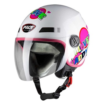 Casca moto copii, PILOT FAZER JUNIOR - L, roz Casca moto copii, PILOT FAZER JUNIOR - L, roz