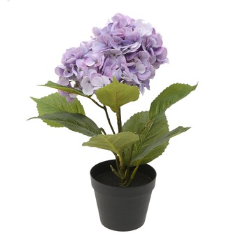 Hortensie artificiala culoare mov 50 cm in ghiveci Hortensie artificiala culoare mov 50 cm in ghiveci