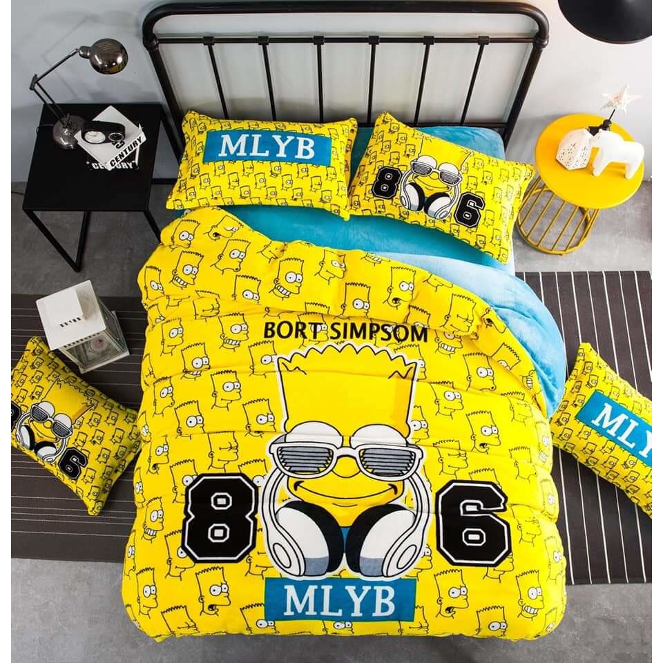 Lenjerie Cocolino de pat dublu, 4 piese, Jojo Bort Simpsom