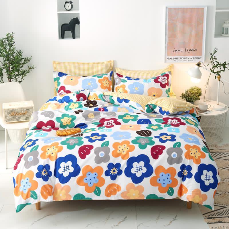 Set lenjerie de pat dublu, bumbac satinat, 4 piese, Casa de Vis, A50-497